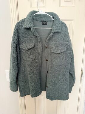 32 Degrees Light Sage Sherpa-Lined Jacket
